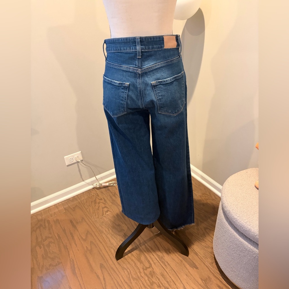 PAIGE Dark Blue Wide Leg Flare Jeans - Picture 9 of 14